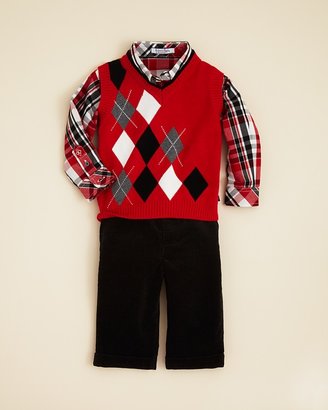 Hartstrings Kitestrings by Infant Boys' Argyle Sweater Vest, Woven Button Down Shirt & Uncut Corduroy Pants - Sizes 12-24 Months