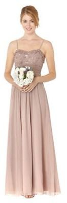 Debut Pale pink beaded bodice maxi dress