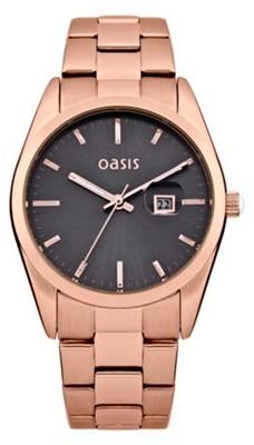 Oasis Ladies rose gold tone bracelet watch