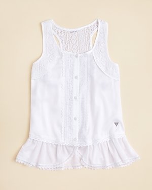 GUESS Girls' Lace Front Top - Sizes S-xl