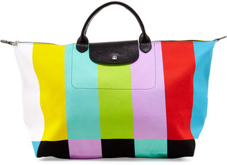 Longchamp Le Pliage Color Bar Canvas Travel Bag