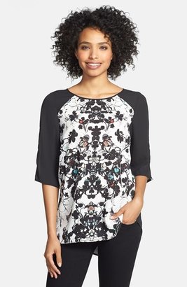 Kensie 'Whimsical Nature' Print Front Top