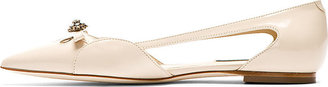 Dolce & Gabbana Nude Crystal Accent Patent Flats