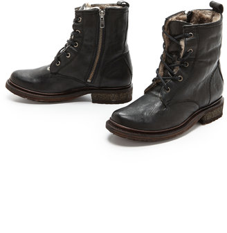 Frye Valerie Lace up Shearling Boots