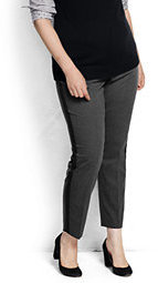 Lands' End LandsEnd Women's Plus Size Slim Leg Tuxedo Pants-Tummy Control-Dark Gray,8