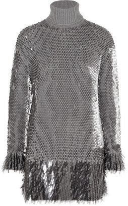 McQ Paillette-embellished wool sweater dress