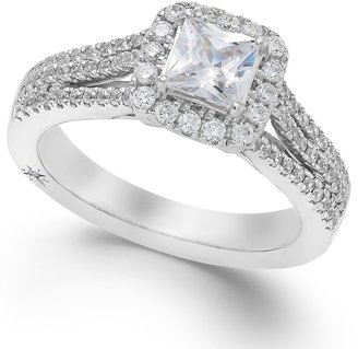 Marchesa Diamond Princess Halo Engagement Ring (1-1/5 ct. t.w.) by in 18K White, Yellow or Rose Gold, Created for Macy's
