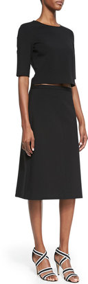 Vince Theory Icon Midi Memory Jersey A-Line Skirt