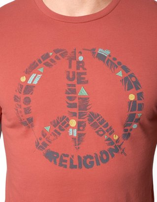 True Religion Emroidered Mondo Peace Mens T-Shirt