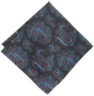 Drakes silk pocket square in large paisley