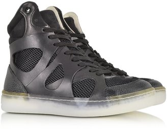McQ x Puma Black Leather And Mesh Move Mid High-Tops