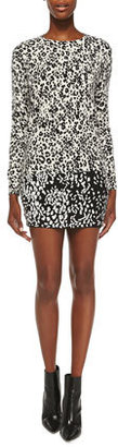 Haute Hippie Embellished Cheetah Mini Skirt