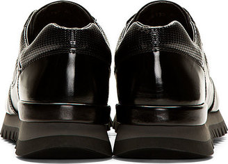 Alexander McQueen Black Leather Paneled Sneakers