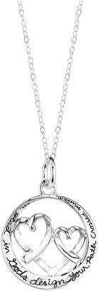 JCPenney Bridge Jewelry Footnotes Sterling Silver Inspirational Heart Necklace