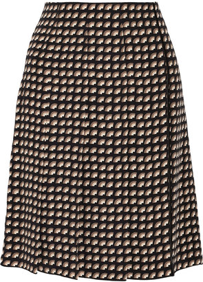 Marc Jacobs Wrap-Effect Printed Cady Skirt