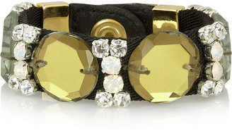 Marni Twill, leather and crystal bracelet