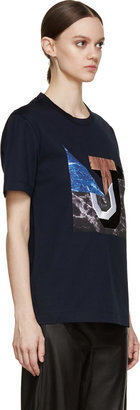 Juun.J Navy Logo Collage T-Shirt