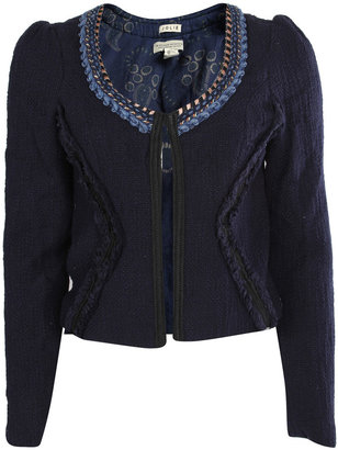 Maison Scotch Tweed Embroidered Bolero Jacket