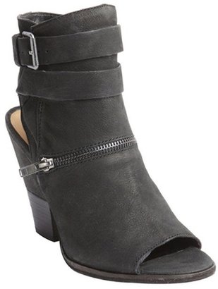 Dolce Vita black leather zip and anklestrap 'Nayla' heel booties