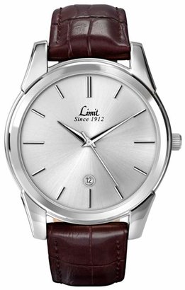 Limit Men's Silver Coloured Brown Strap Watch 5451.02