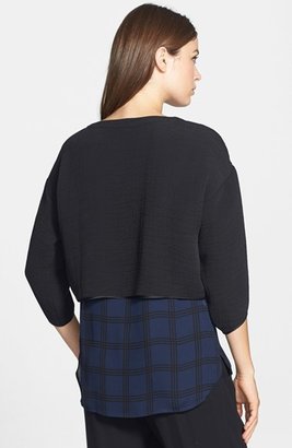 Eileen Fisher The Fisher Project Textured Jewel Neck Crop Top