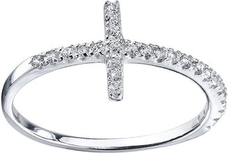 JCPenney Bridge Jewelry Footnotes Sterling Silver Cubic Zirconia Sideways Cross Ring