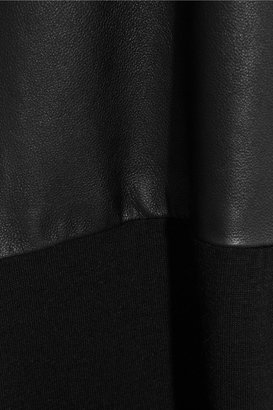 Mason by Michelle Mason Leather-paneled slub jersey mini dress