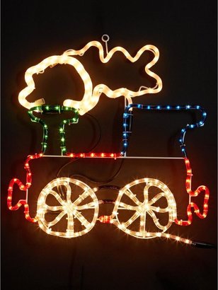 Train Rope Light Silhouette Outdoor Christmas Decoration