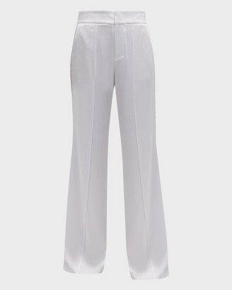 Alice + Olivia Dylan Satin Pants With Crystal Trim
