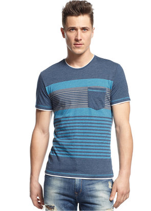 INC International Concepts Harmony Slim Fit Striped Crew Neck T-Shirt