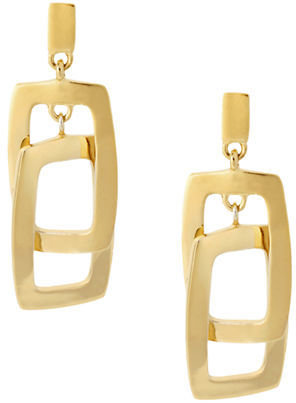 Kenneth Cole New York Gold Rectangle Link Drop Earring-GOLD-One Size