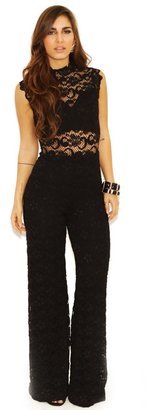 Nightcap Clothing Dixie Lace Catsuit in Black