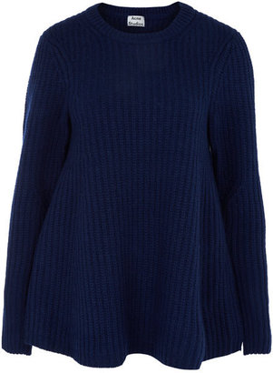 Acne Studios Navy Dixie Ribbed A-Line Lambswool Jumper