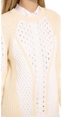 Rebecca Taylor Honeycomb Patchwork Sweater