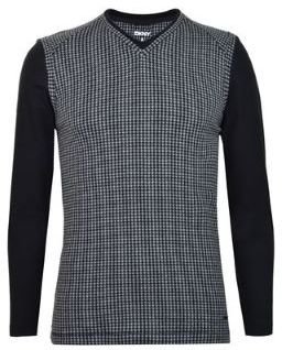 DKNY Houndstooth Panelled T Shirt
