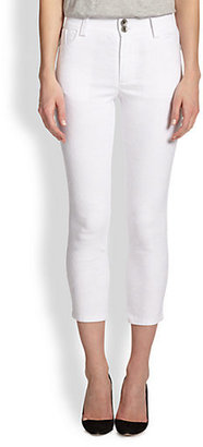 Alice + Olivia Embroidered Cropped Skinny Jeans