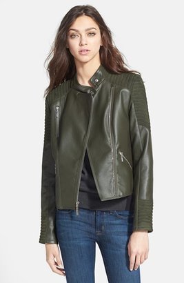 Kensie Faux Leather & Faux Suede Jacket (Online Only)