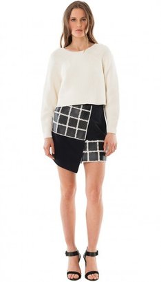 Tibi Leather Crochet Skirt