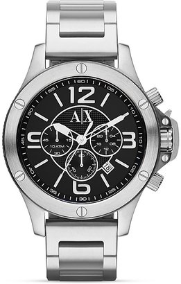 Armani Exchange Stainless Steel Bracelet Chronograph Watch, 48mm