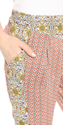 Free People Mixed Print Easy Pleat Pants