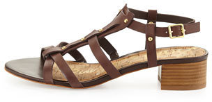 Sam Edelman Angela Studded T-Strap Sandal, Dark Brown (Stylist Pick!)