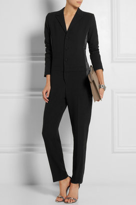 EACH X OTHER Satin-paneled wool-crepe tuxedo jumpsuit