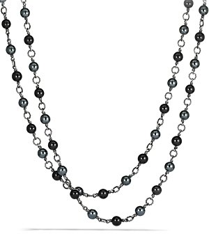 David Yurman Bead Necklace with Black Onyx and Hematine