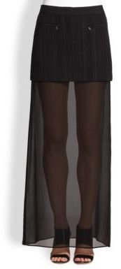 BCBGMAXAZRIA Kendahl Silk & Cotton Sheer-Underlay Jacquard Skirt