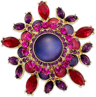 Charter Club Gold-Tone Red Crystal Flower Pin