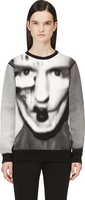 Gareth Pugh Black & White Pixelated Graphic Sweatshirt