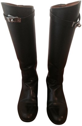 Hermes Black Leather Boots