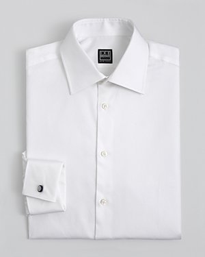 Ike Behar Solid Twill Dress Shirt - Classic Fit