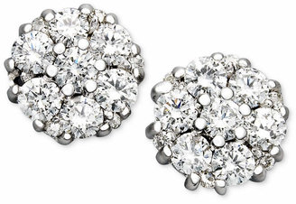 Macy's Diamond Flower Cluster Stud Earrings in 14k White Gold (1/2 ct. t.w.)