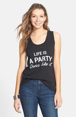 Ten Sixty Sherman 'Life Is a Party' High/Low Graphic Tank (Juniors)